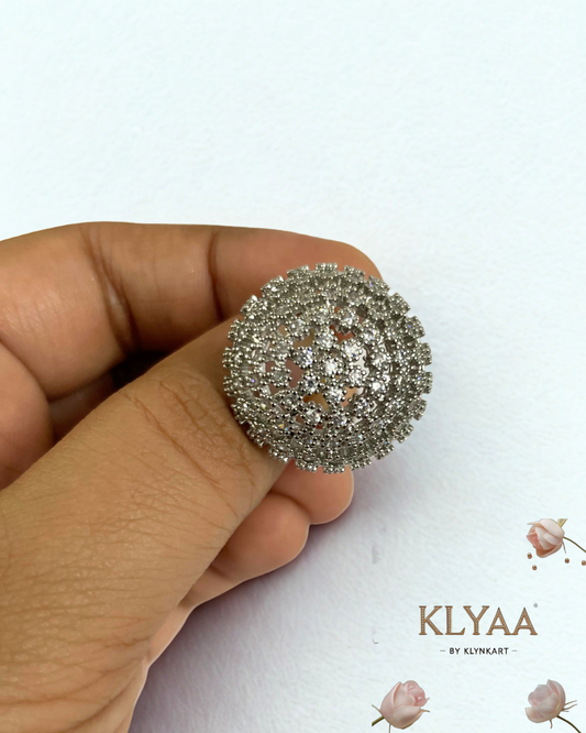 Regal Dome Adjustable Ring Full-Stone Sparkle