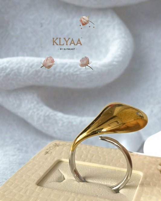 Heart Share Anti-Tarnish Adjustable Ring by KLYAA – Gold Sculptural Design