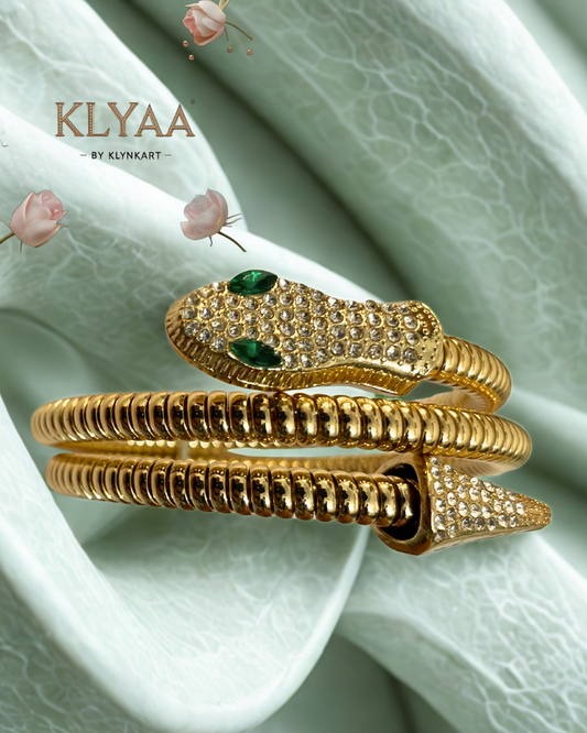 Serpent Luxe Wrap Bracelet by KLYAA – 18K gold plated anti-tarnish designer snake bracelet