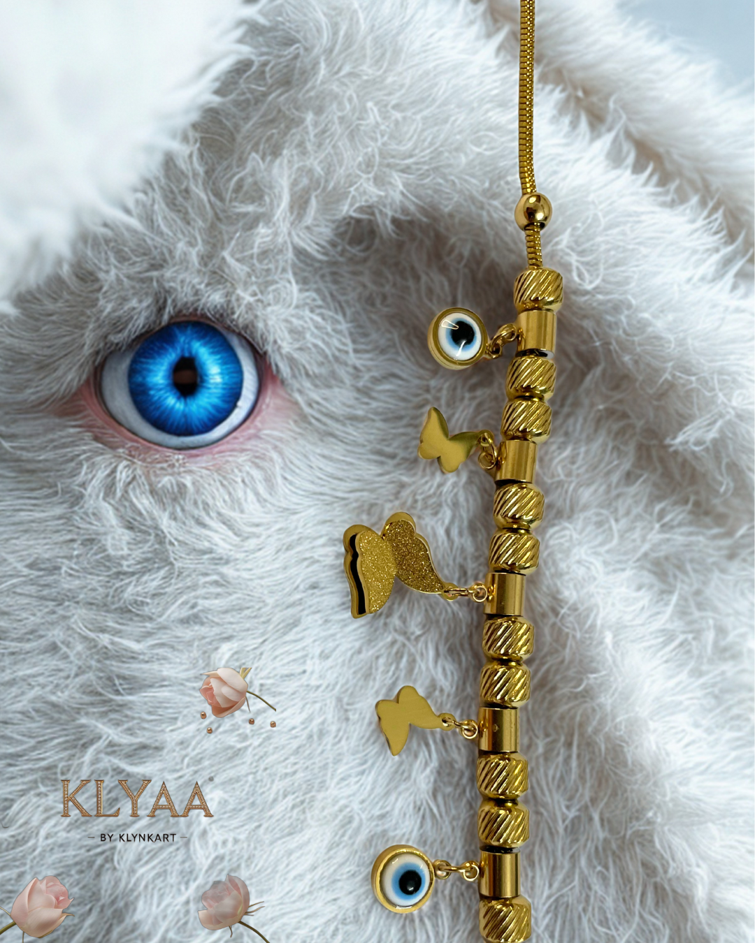 Bold Evil Eye and Butterfly Charm Bracelet – 18K Gold Plated, Anti-Tarnish by KLYAA