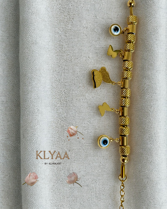Bold Evil Eye and Butterfly Charm Bracelet – 18K Gold Plated, Anti-Tarnish by KLYAA