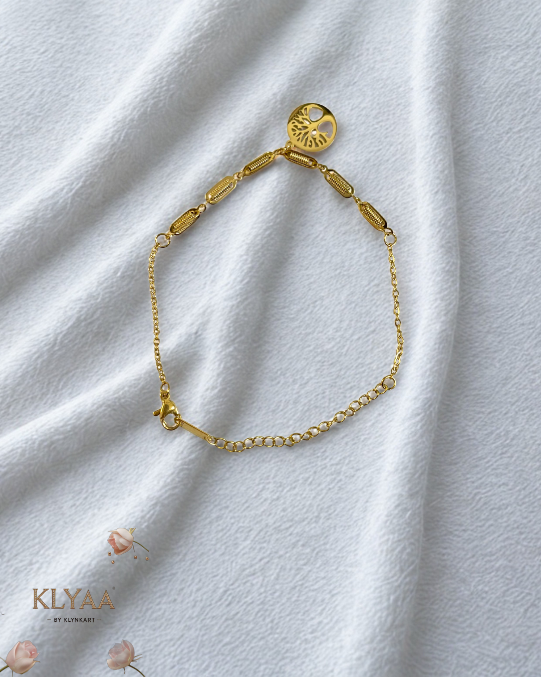 18K Gold Plated Anti-Tarnish Tree of Life Chain Bracelet by KLYAA