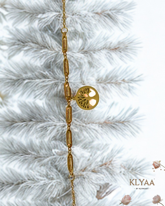 18K Gold Plated Anti-Tarnish Tree of Life Chain Bracelet by KLYAA