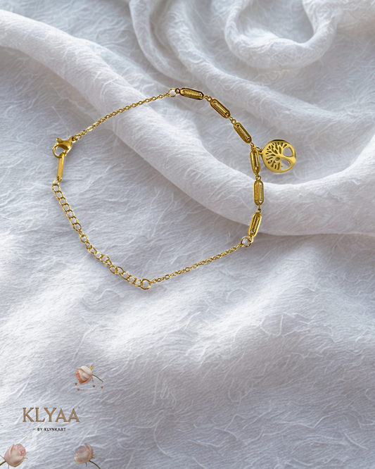 18K Gold Plated Anti-Tarnish Tree of Life Chain Bracelet by KLYAA