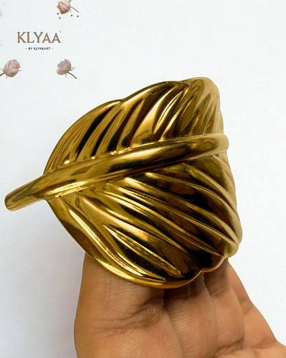 Gilded Whisper Leaf Cuff – Adjustable 18K Gold Plated Anti-Tarnish Leaf Design Bracelet by KLYAA