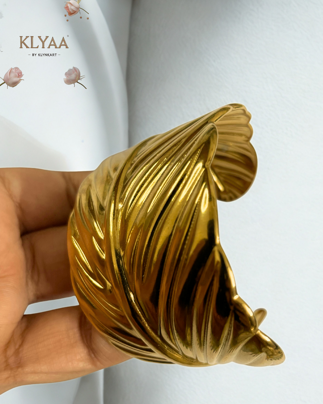 Gilded Whisper Leaf Cuff – Adjustable 18K Gold Plated Anti-Tarnish Leaf Design Bracelet by KLYAA