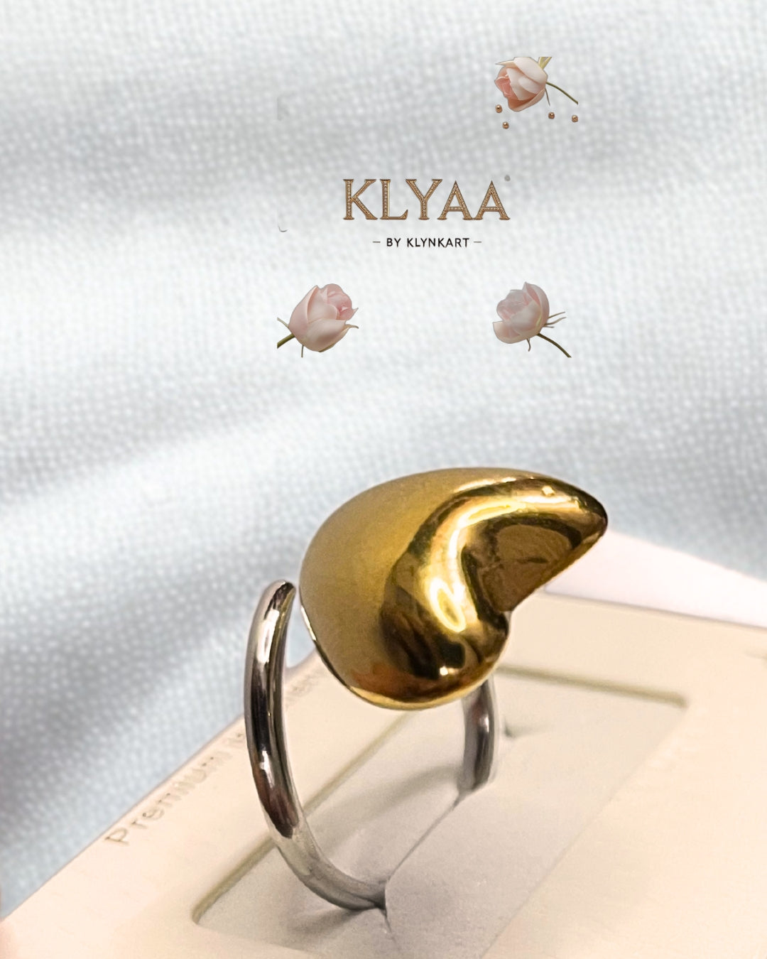 Heart Share Anti-Tarnish Adjustable Ring by KLYAA – Gold Sculptural Design