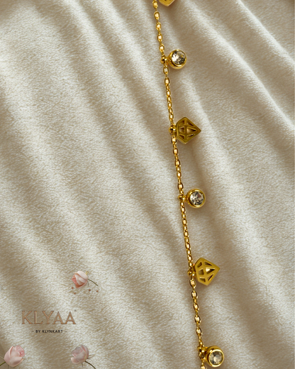 Delicate 18K Gold Plated Chain Bracelet with Charms and Stones – Anti-Tarnish by KLYAA