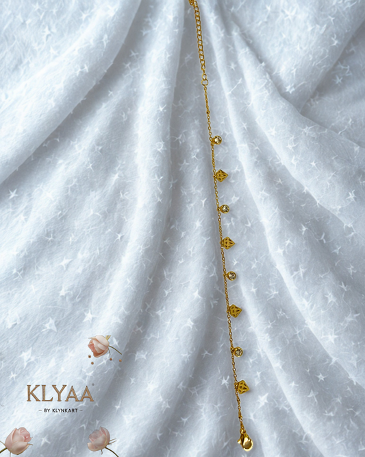 Delicate 18K Gold Plated Chain Bracelet with Charms and Stones – Anti-Tarnish by KLYAA