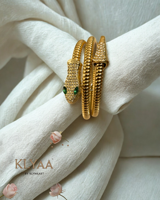 Serpent Luxe Wrap Bracelet by KLYAA – 18K gold plated anti-tarnish designer snake bracelet