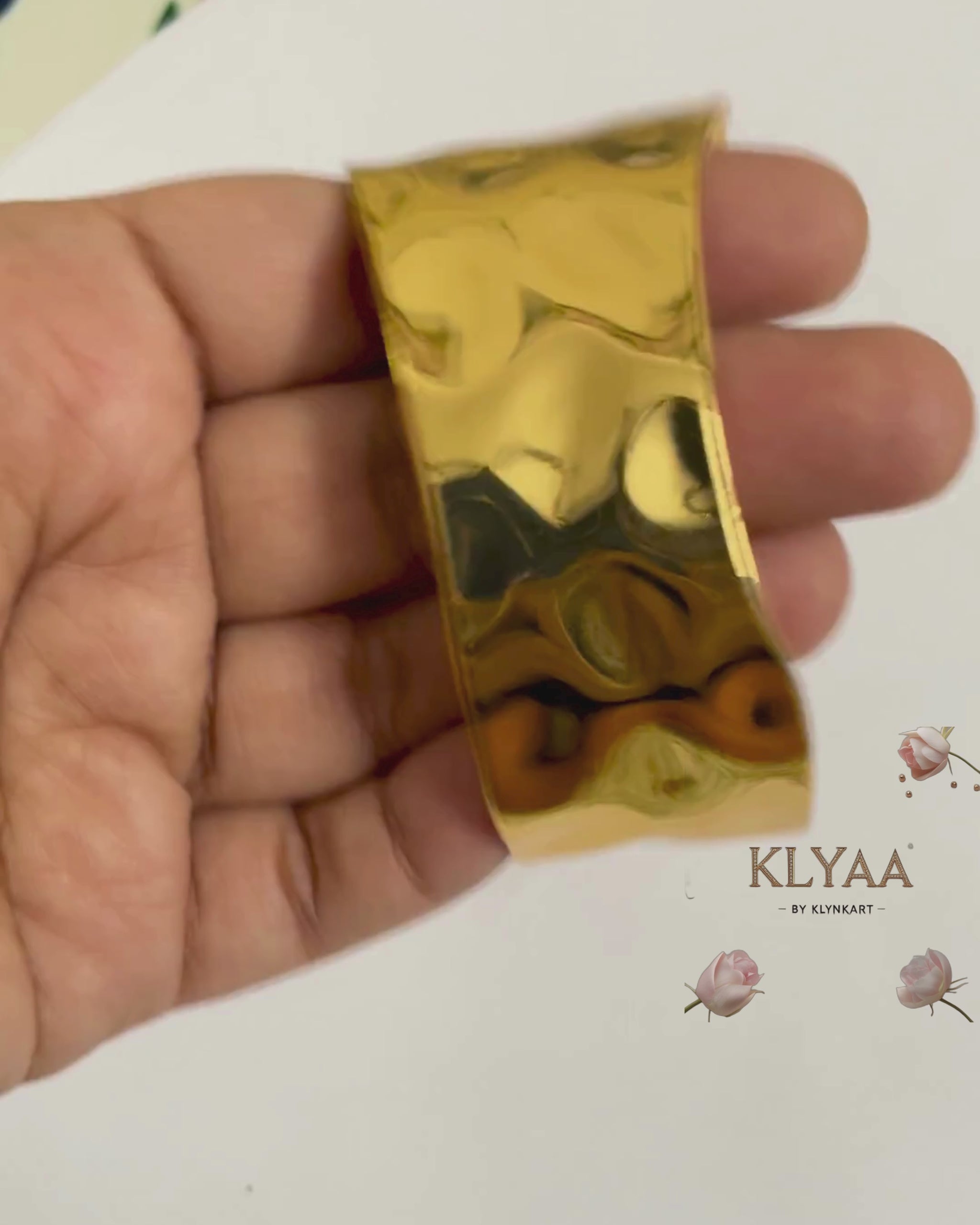 Molten Mirage Adjustable Cuff Bracelet – 18K Gold Plated, Anti-Tarnish Hammered Texture Statement Jewellery by KLYAA